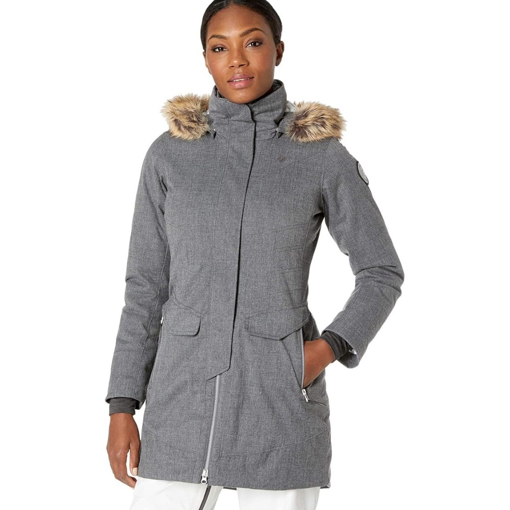 Womens Obermeyer Sojourner down jacket long Grey NWT winter coat